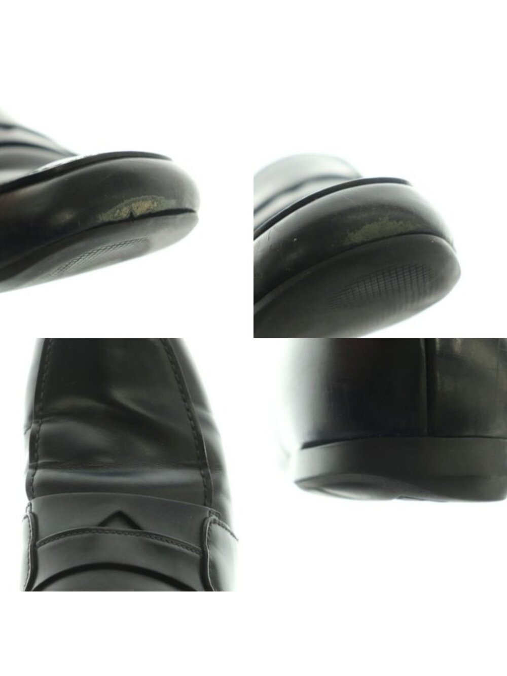 Prada Brushed Leather Loafers Moccasins Cowhide 6 Black - Picture 9 of 9